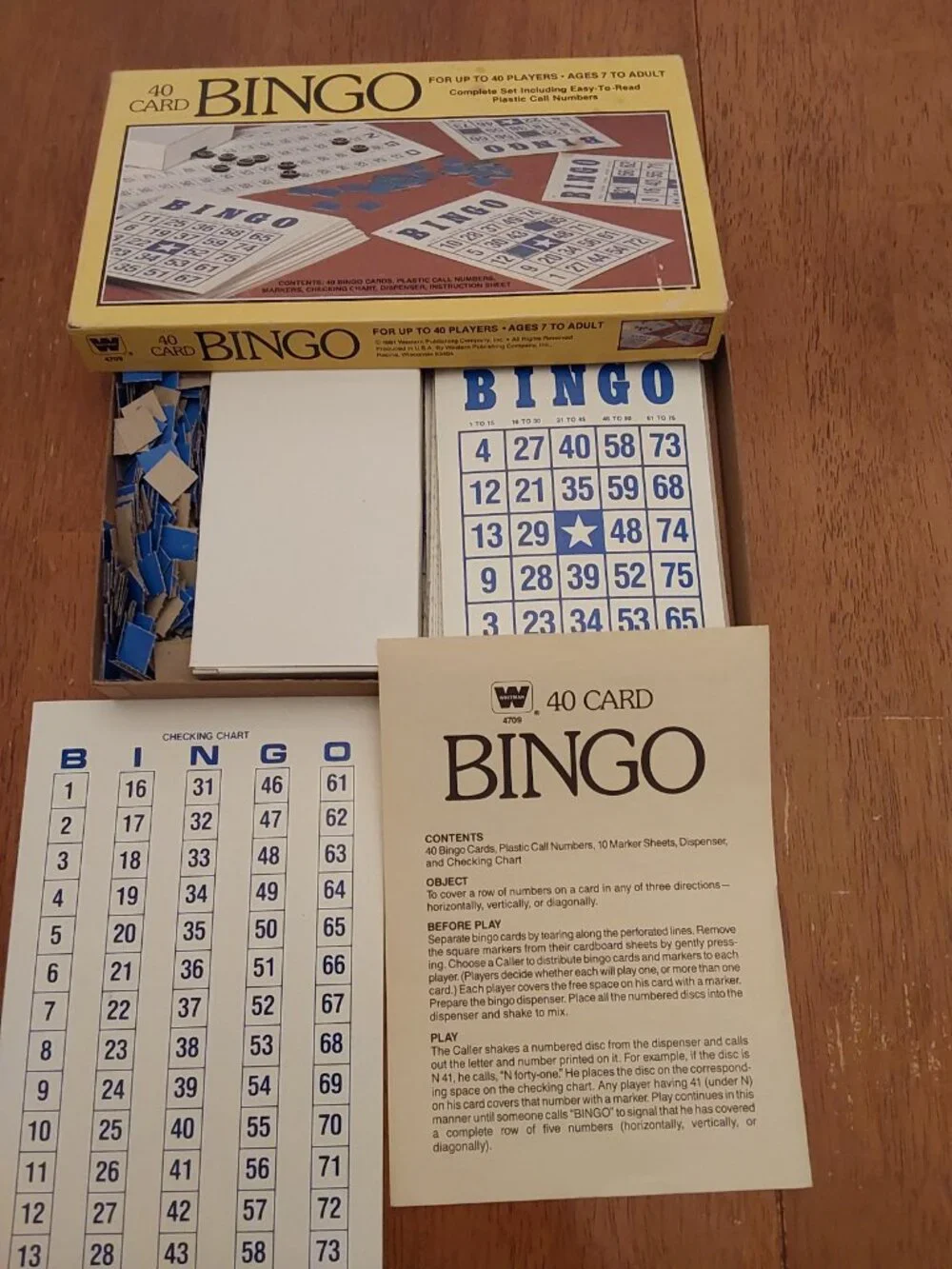 VINTAGE 1981 BINGO 40-Card Game by Whitman/Western Publishing LIKE NEW